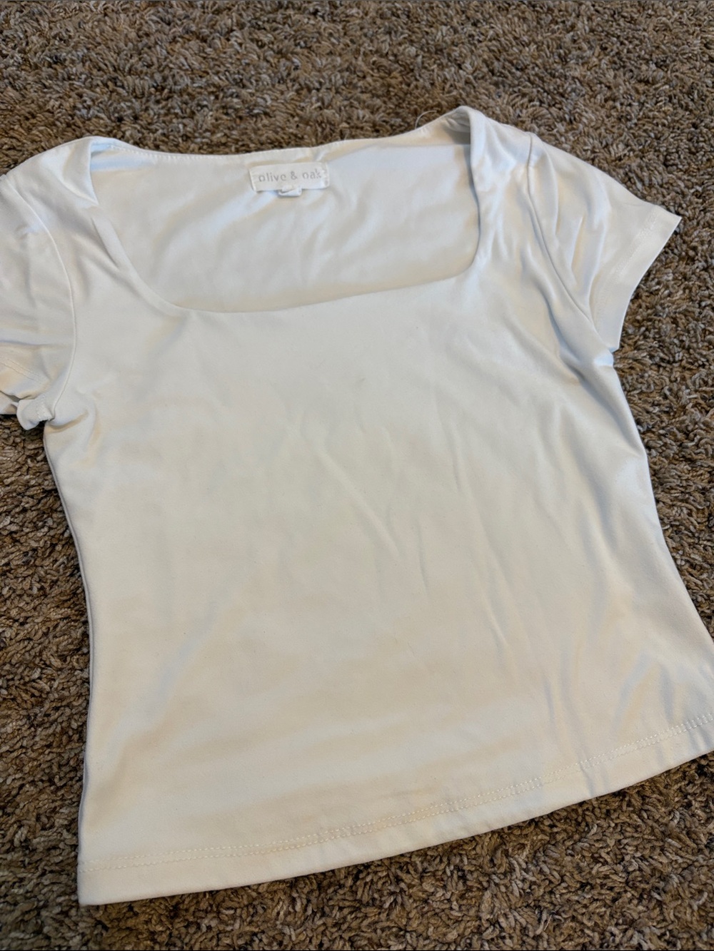 White square neck top